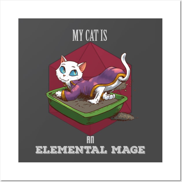 RPG cat elemental mage Wall Art by Carlos CD